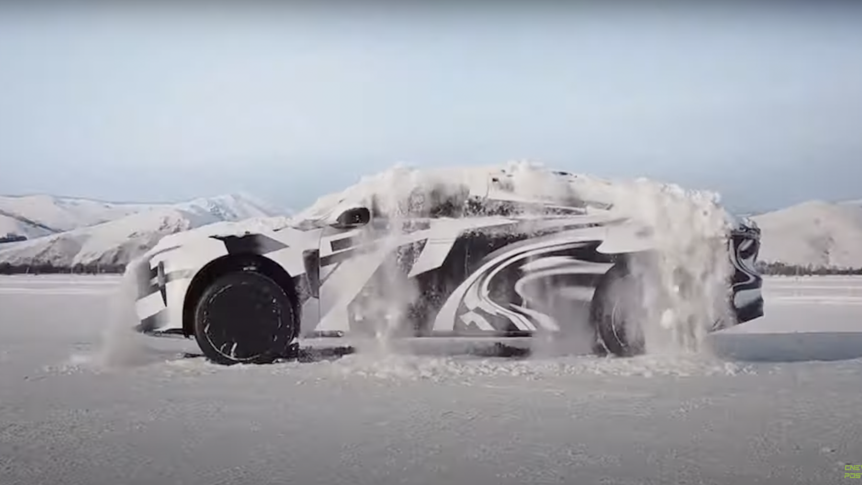 The Nio ET9 shakes snow off itself